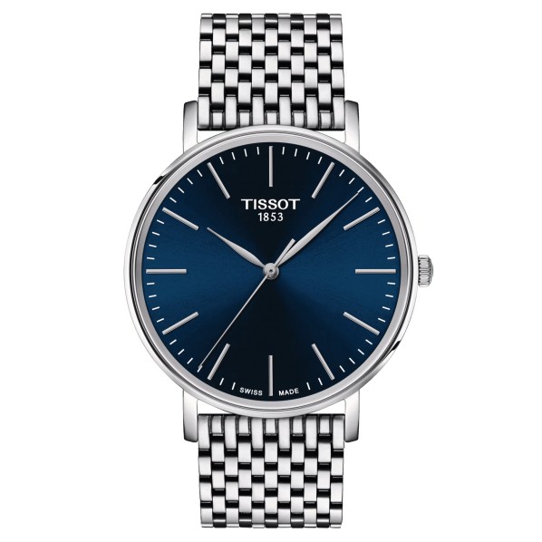 TISSOT T-CLASSIC EVERYTIME LADY QUARTZ CADRAN BLEU BRACELET ACIER 40 MM