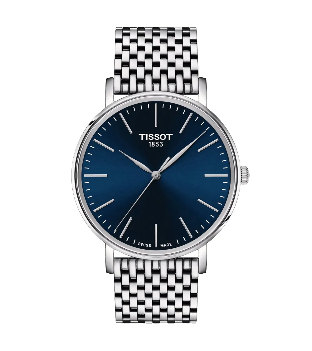 TISSOT T-CLASSIC EVERYTIME LADY QUARTZ CADRAN BLEU BRACELET ACIER 40 MM