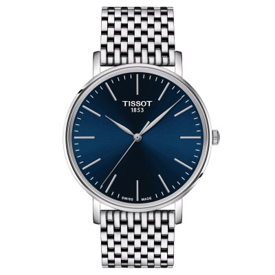 TISSOT T-CLASSIC EVERYTIME LADY QUARTZ CADRAN BLEU BRACELET ACIER 40 MM