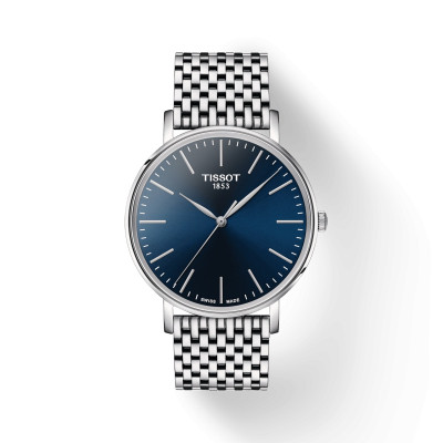 TISSOT T-CLASSIC EVERYTIME LADY QUARTZ CADRAN BLEU BRACELET ACIER 40 MM