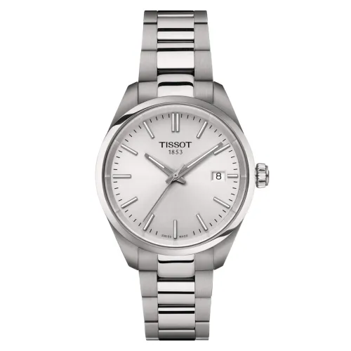 TISSOT T-CLASSIC PR100 QUARTZ CADRAN ARGENTÉ BRACELET ACIER  34 MM