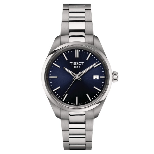 TISSOT T-CLASSIC PR100 QUARTZ CADRAN BLEU SOLEILLÉ BRACELET ACIER 40 MM