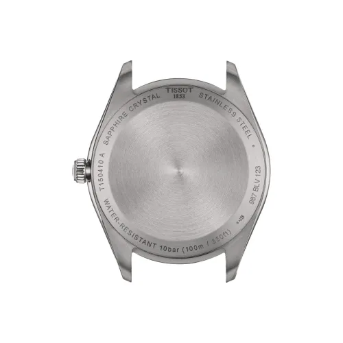 TISSOT T-CLASSIC PR100 QUARTZ CADRAN ARGENTÉ BRACELET CUIR BRUN 40 MM