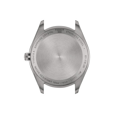 TISSOT T-CLASSIC PR100 QUARTZ CADRAN ARGENTÉ BRACELET CUIR BRUN 40 MM