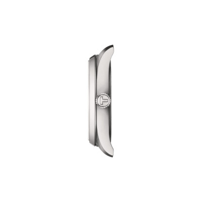 TISSOT T-CLASSIC PR100 QUARTZ CADRAN ARGENTÉ BRACELET CUIR BRUN 40 MM