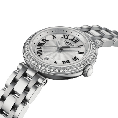 TISSOT BELLISSIMA AUTOMATIQUE CADRAN NACRE 47 DIAMANTS BRACELET ACIER 26 MM
