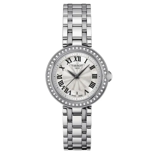 TISSOT BELLISSIMA AUTOMATIQUE CADRAN NACRE 47 DIAMANTS BRACELET ACIER 26 MM