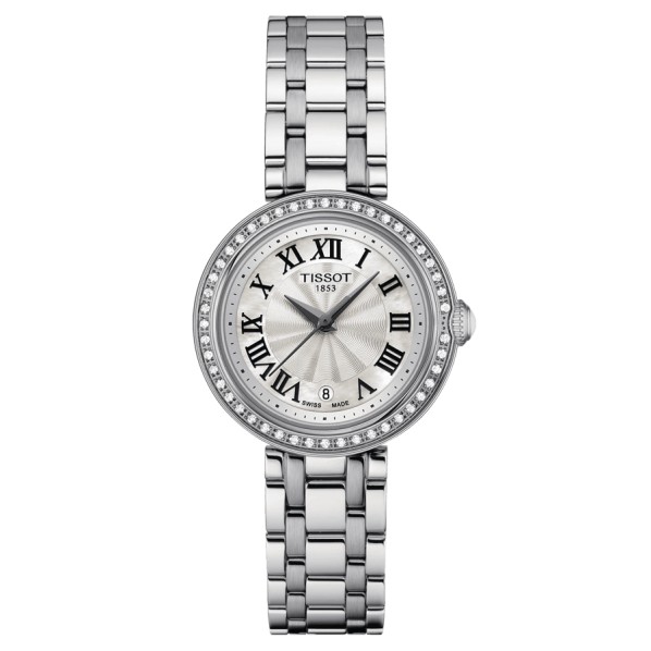 TISSOT BELLISSIMA AUTOMATIQUE CADRAN NACRE 47 DIAMANTS BRACELET ACIER 26 MM