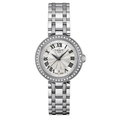 TISSOT BELLISSIMA AUTOMATIQUE CADRAN NACRE 47 DIAMANTS BRACELET ACIER 26 MM