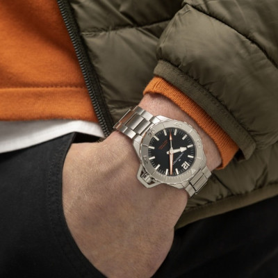 HAMILTON KHAKI NAVY FROGMAN AUTO 41 MM BRACELET ACIER