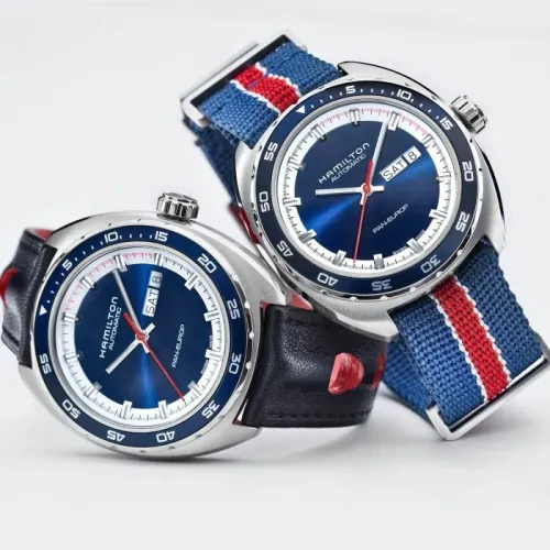 Hamilton montre pan europe automatique bleu