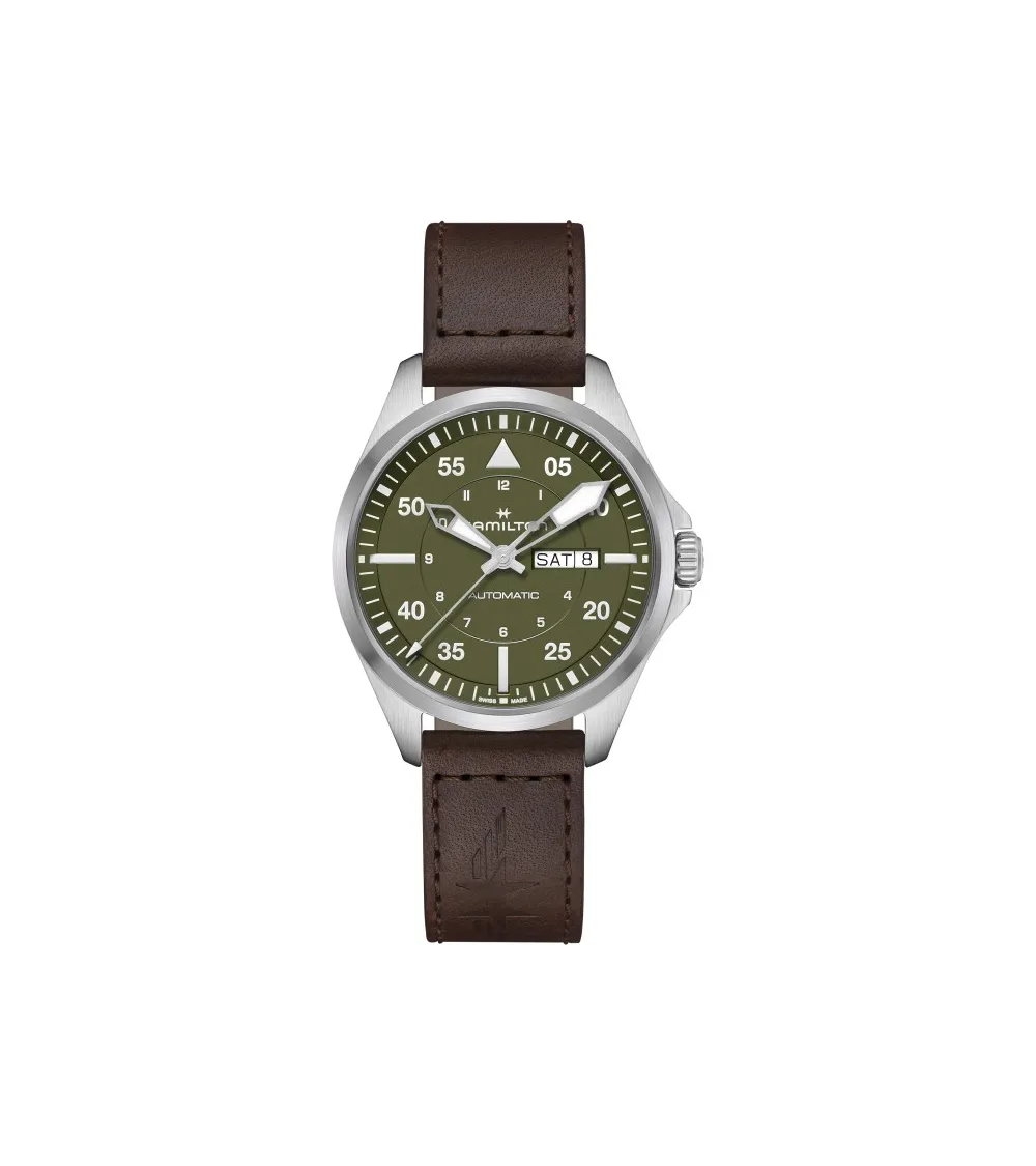 HAMILTON KHAKI AVIATION PILOT DAY DATE AUTO 42 MM