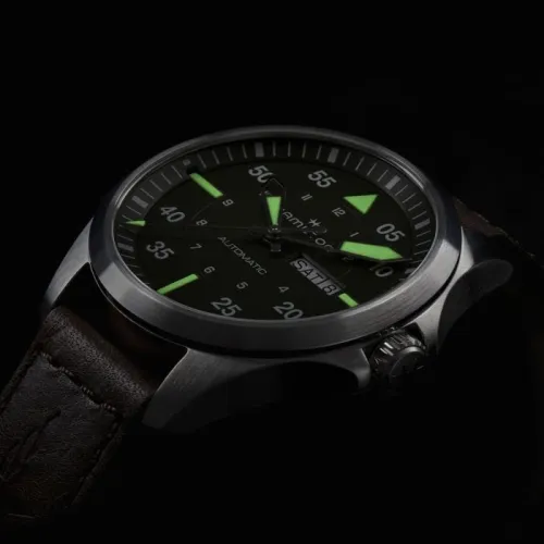 HAMILTON KHAKI AVIATION PILOT DAY DATE AUTO 42 MM
