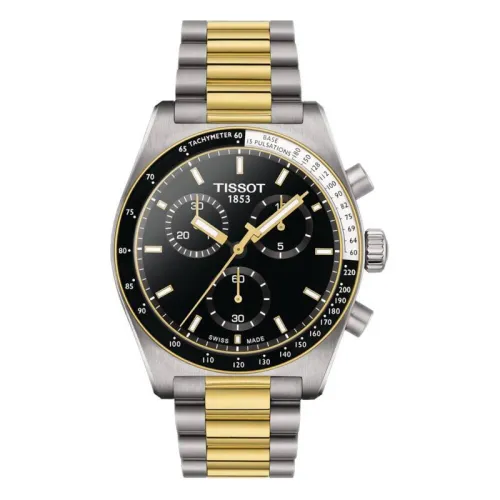 TISSOT PR 516 CHRONOGRAPHE QUARTZ 40 MM ACIER ET PVD OR JAUNE