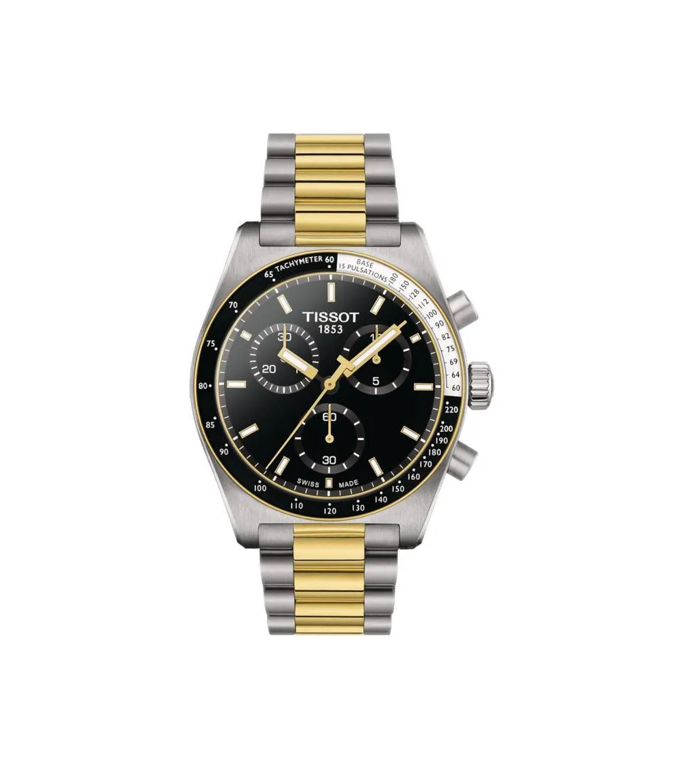 TISSOT PR 516 CHRONOGRAPHE QUARTZ 40 MM ACIER ET PVD OR JAUNE