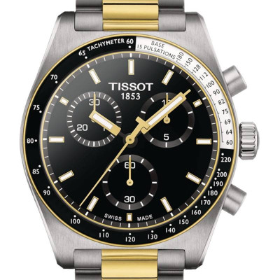 TISSOT PR 516 CHRONOGRAPHE QUARTZ 40 MM ACIER ET PVD OR JAUNE