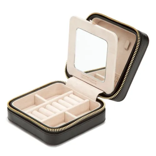 WOLF 1834 COFFRET À BIJOUX DE VOYAGE ZIPÉ CAROLINE NOIR