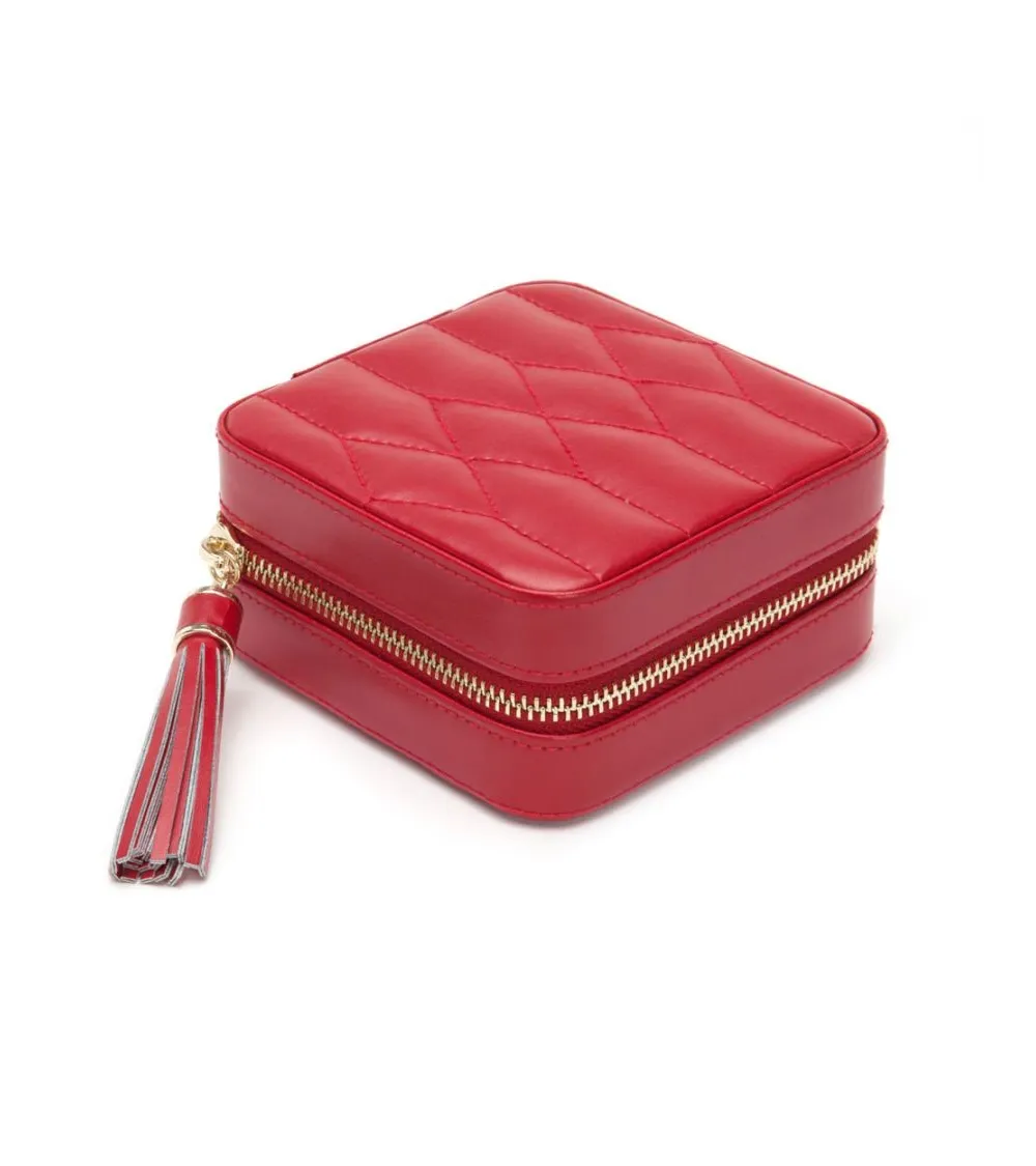 WOLF 1834 COFFRET À BIJOUX DE VOYAGE ZIPÉ CAROLINE ROUGE