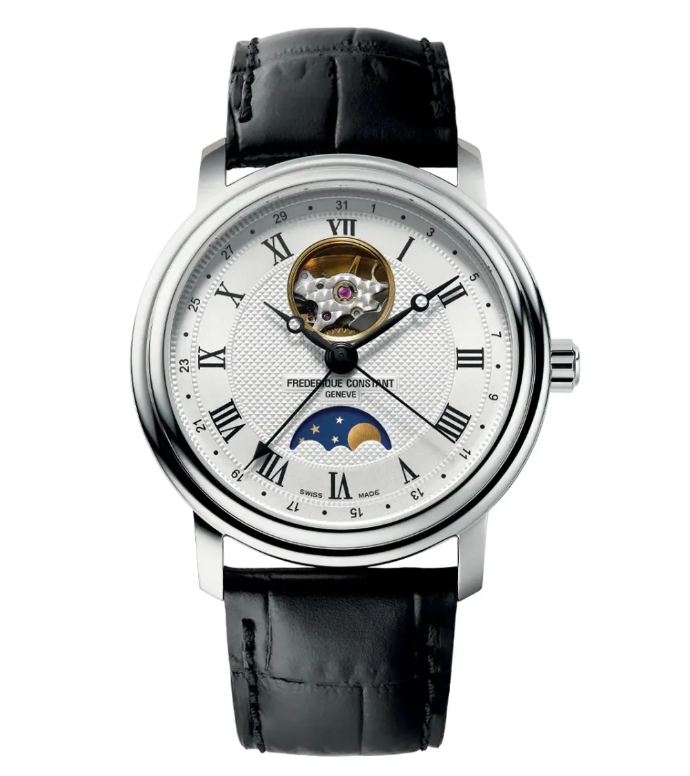 Vue complète de la Montre Frédérique Constant Classic Moonphase Date Manufacture 40 MM.