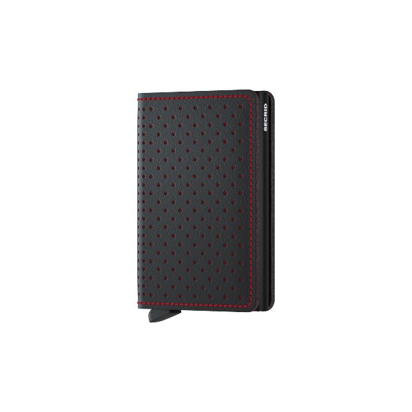 SECRID SLIMWALLET PERFORATED BLACK RED