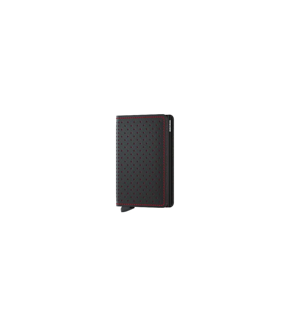 SECRID SLIMWALLET PERFORATED BLACK RED