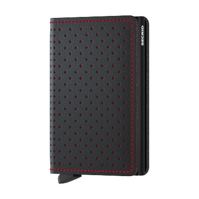 SECRID SLIMWALLET PERFORATED BLACK RED