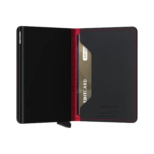 SECRID SLIMWALLET PERFORATED BLACK RED