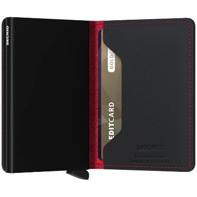 SECRID SLIMWALLET PERFORATED BLACK RED