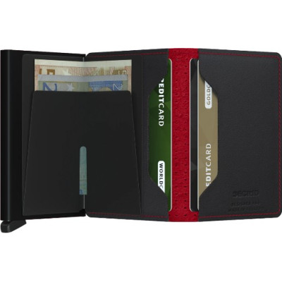 SECRID SLIMWALLET PERFORATED BLACK RED