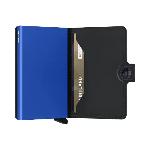 SECRID MINIWALLET MAT NOIR ET BLEU