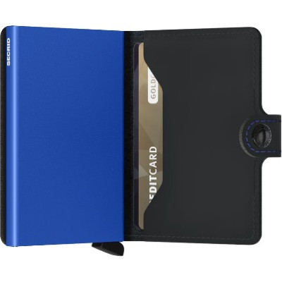 SECRID MINIWALLET MAT NOIR ET BLEU