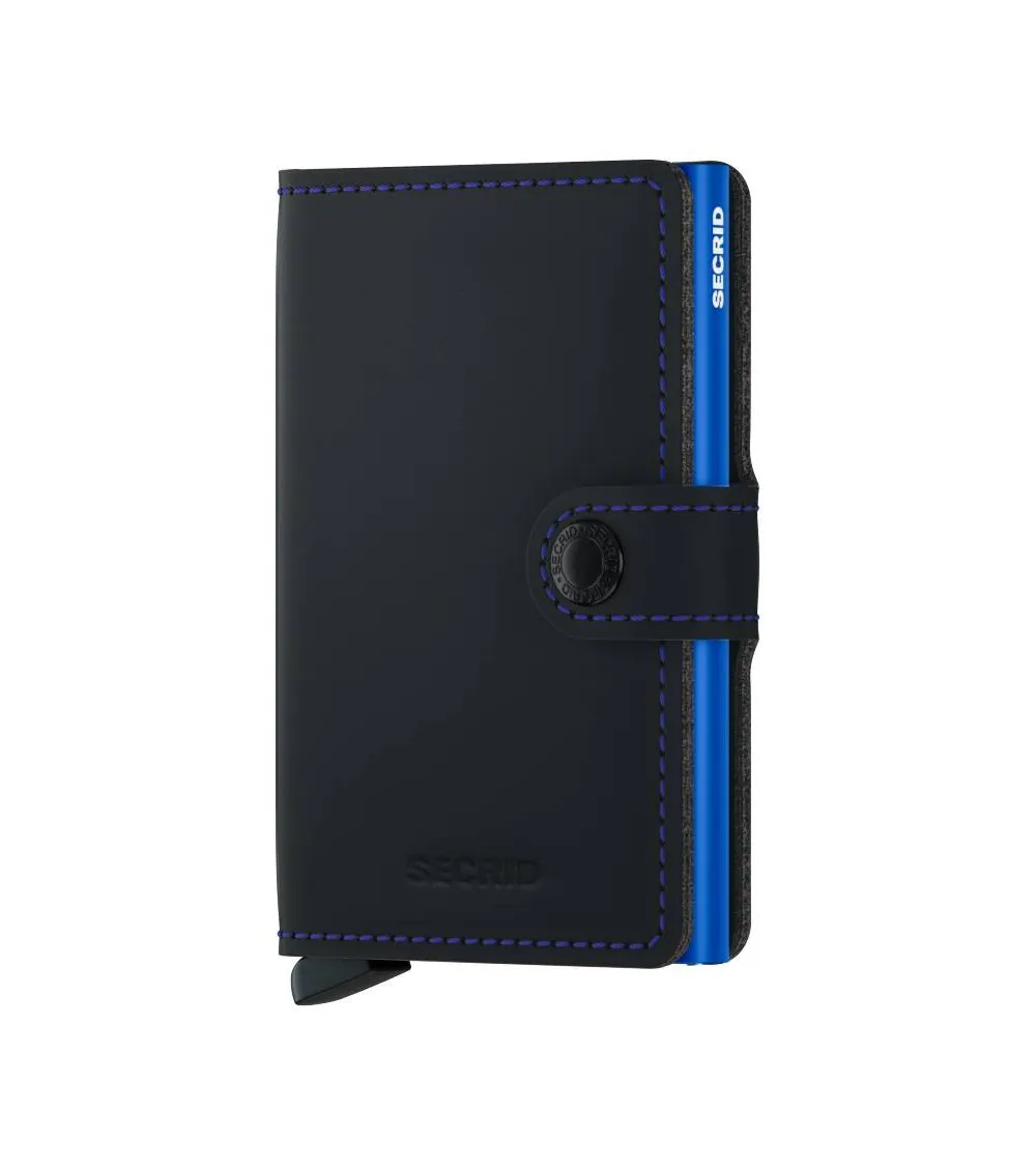 SECRID MINIWALLET MAT NOIR ET BLEU