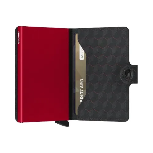 SECRID MINIWALLET OPTICAL NOIR & ROUGE