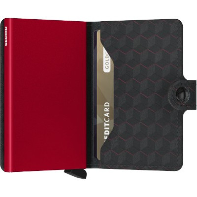 SECRID MINIWALLET OPTICAL NOIR & ROUGE