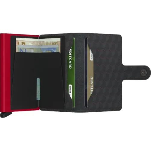 SECRID MINIWALLET OPTICAL NOIR & ROUGE
