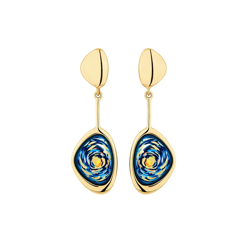 Photo présentant l’intégralité des Freywille Boucles d’Oreilles Pebble Drop Hommage À Vincent Van Gogh