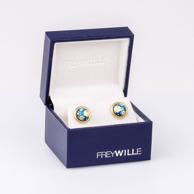 Image montrant la totalité des Freywille Boucles d’oreilles Cabochon Hommage Vincent Van Gogh VG 492C/103 dans leurs ecrin