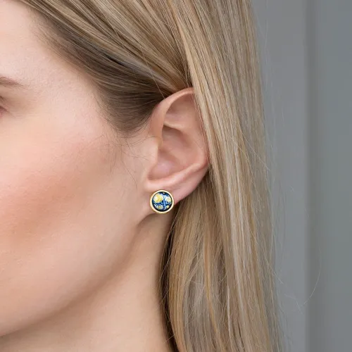 Photo présentant l’intégralité des Freywille Boucles d’oreilles Cabochon Hommage Vincent Van Gogh VG 492C/103