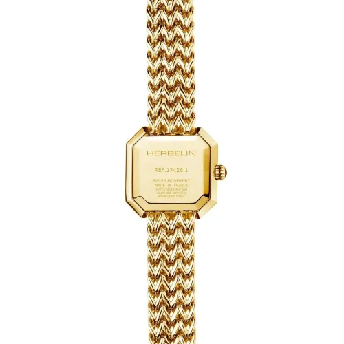 Photo montrant l'intégralité de la montre Montre Herbelin Octogône – Quartz Carré – Doré & Nacre Noire