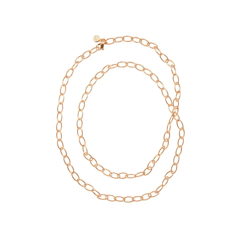 FREYWILLE CHAÎNE ANCRE MAILLONS FINS DÉCORÉ EN OR ROSE 78 CM