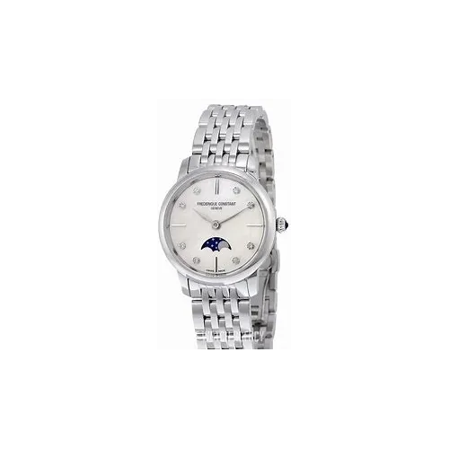 Frédérique constant montre femme extra-plate phase de lune quartz 