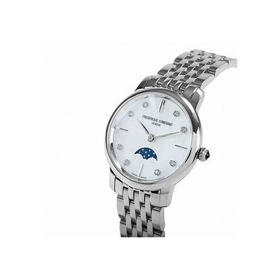 Frédérique constant montre femme extra-plate phase de lune quartz 