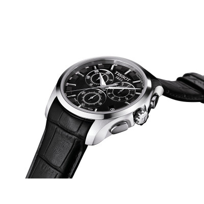 Tissot quartz homme Couturier chronographe acier bracelet cuir 