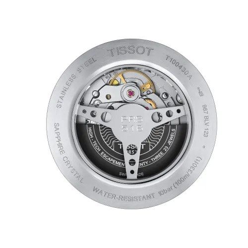 MONTRE TISSOT PRS 516 NOIR CARBONNE AUTO TROTEUSE BLEU