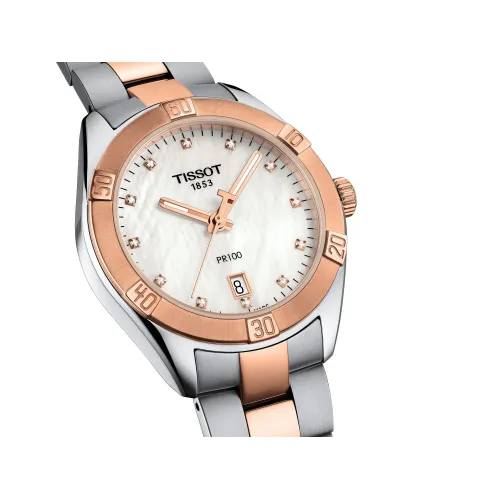 TISSOT PR 100 SPORT CHIC DAME 36MM BRACELET ACIER
