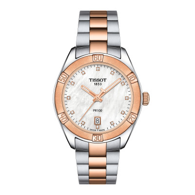 TISSOT PR 100 SPORT CHIC DAME 36MM BRACELET ACIER