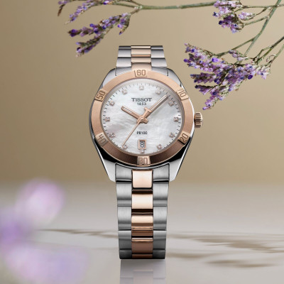 TISSOT PR 100 SPORT CHIC DAME 36MM BRACELET ACIER