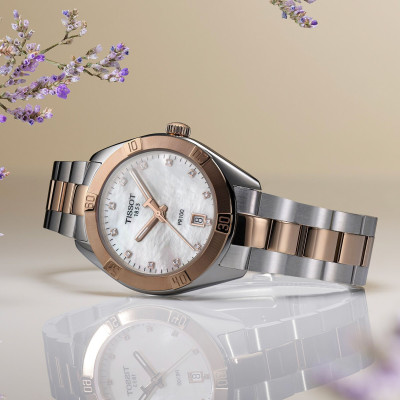 TISSOT PR 100 SPORT CHIC DAME 36MM BRACELET ACIER
