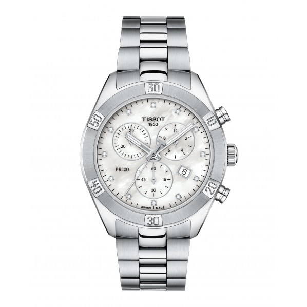 TISSOT PR 100 SPORT CHIC DAME 36MM BRACELET ACIER