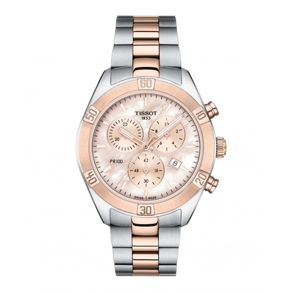 TISSOT PR 100 SPORT CHIC DAME 36MM BRACELET ACIER